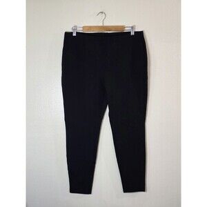 Chicos Ponte Crop Knit Pull On Pants Size 12 High Rise Elastic Waist Black 2